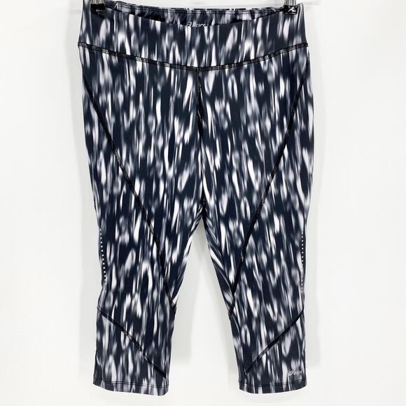 ASICS Women's Capri Leggings Size S Patterned Reflective Detail Fitted Athletic - Picture 1 of 3